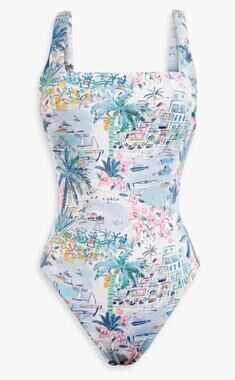 Onia Rafaela One Piece Swimsuit Medium M Printed Square Neck Lined New